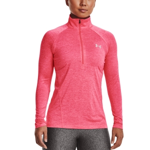 Women's Fitness & Training Shirt and Hoodie Under Armour Tech Twist Shirt  Cerise/Pink Lemonade/Metallic Silver 13201280653