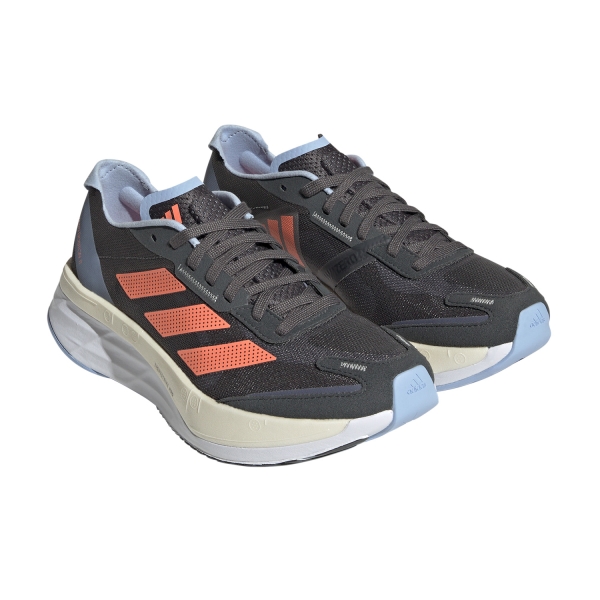 adidas adizero Boston 11 - Grey Six/Coral Fusion/Blue Dawn