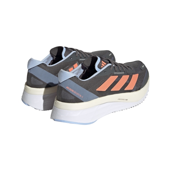 adidas adizero Boston 11 - Grey Six/Coral Fusion/Blue Dawn