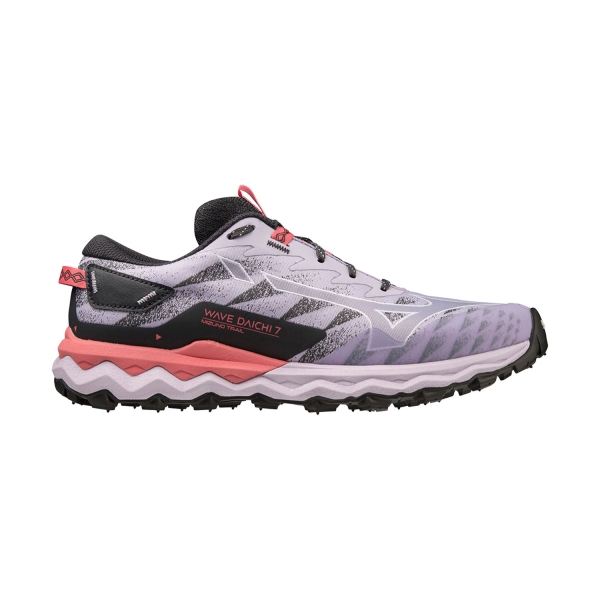 Women's Trail Running Shoes Mizuno Wave Daichi 7  Pastel Lilac/Winsteria/Sun Kissed Coral J1GK227122