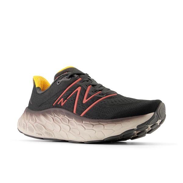 New Balance Fresh Foam X More v4 - Black/Neon Dragonfly/Hot Marigold
