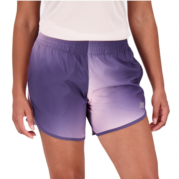 Women's Running Shorts New Balance Printed Accelerate 5in Shorts  Lilac Cloud WS23229LLC
