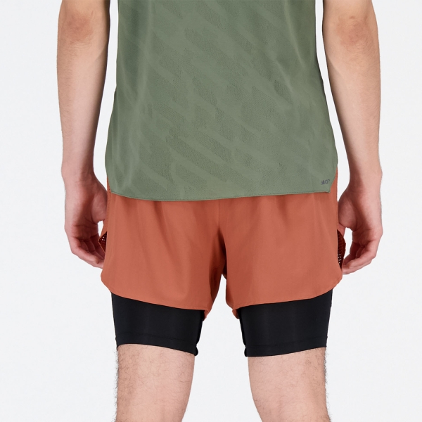 New Balance Speed 2 in 1 5in Shorts - Mahogany