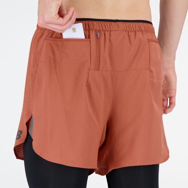 New Balance Speed 2 in 1 5in Shorts - Mahogany