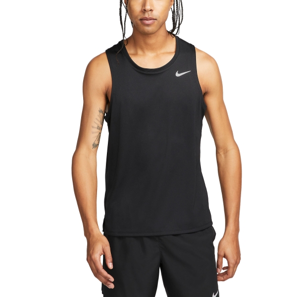 Men's Running Tank Nike DriFIT Miler Run Tank  Black/Reflective Silver DV9321010