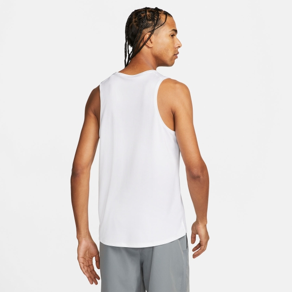 Nike Dri-FIT Miler Run Men's Running Tank - White/Silver