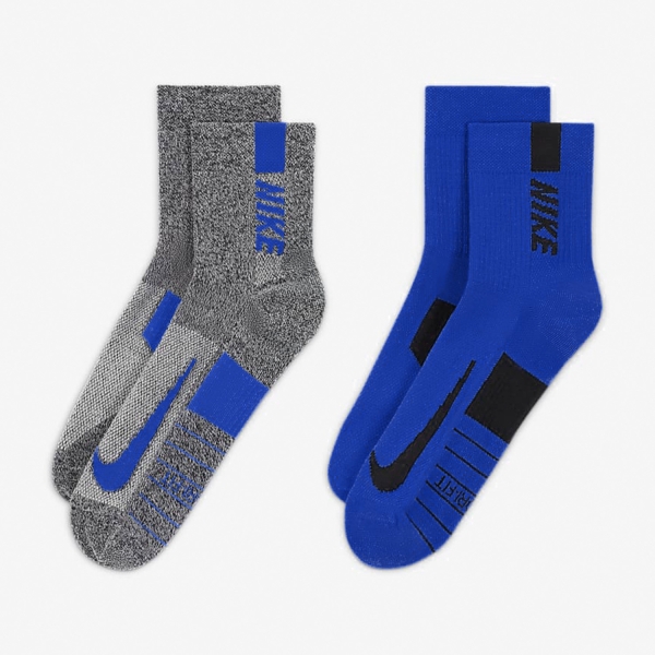 Nike Multiplier x 2 Calze - Grey/Blue