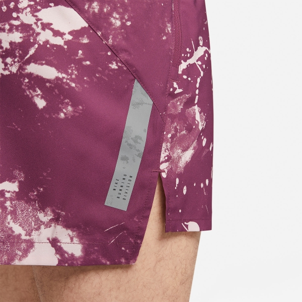 Nike Run Division Stride 4in Shorts - Rosewood/Reflective Silver