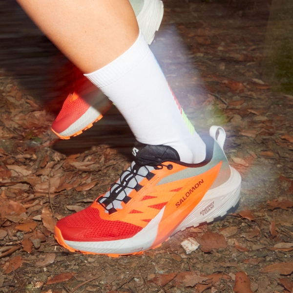 Salomon Sense Ride 5 - Lunar Rock/Shocking Orange/Fiery Red