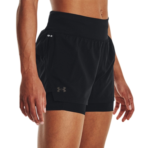 Women's Running Shorts Under Armour Elite 2 in 1 3in Shorts  Black/Reflective 13767590001