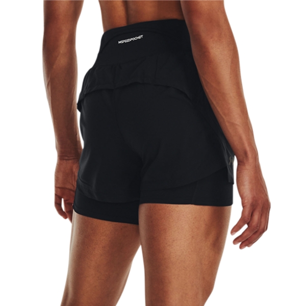 Under Armour Elite 2 in 1 3in Shorts - Black/Reflective