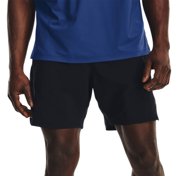 Men's Running Shorts Under Armour Launch Elite 2 in 1 7in Shorts  Black/Team Orange/Reflective 13768310002
