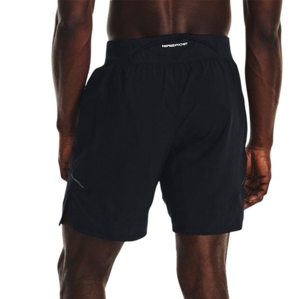 Under Armour Launch Elite 2 in 1 7in Pantaloncini - Black/Team Orange/Reflective