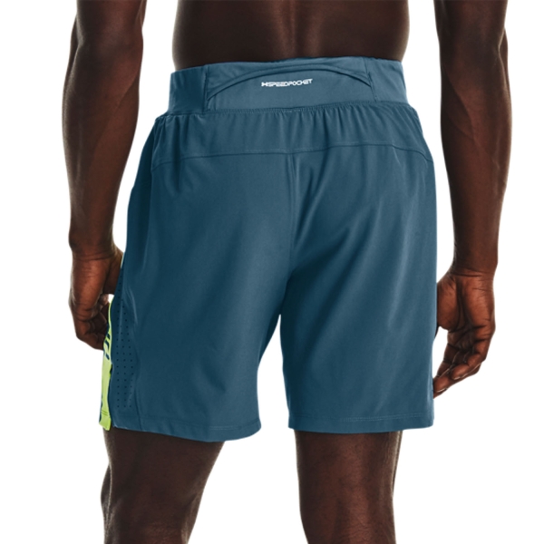 Under Armour Launch Elite Graphic 7in Pantaloncini - Static Blue/Lime Surge