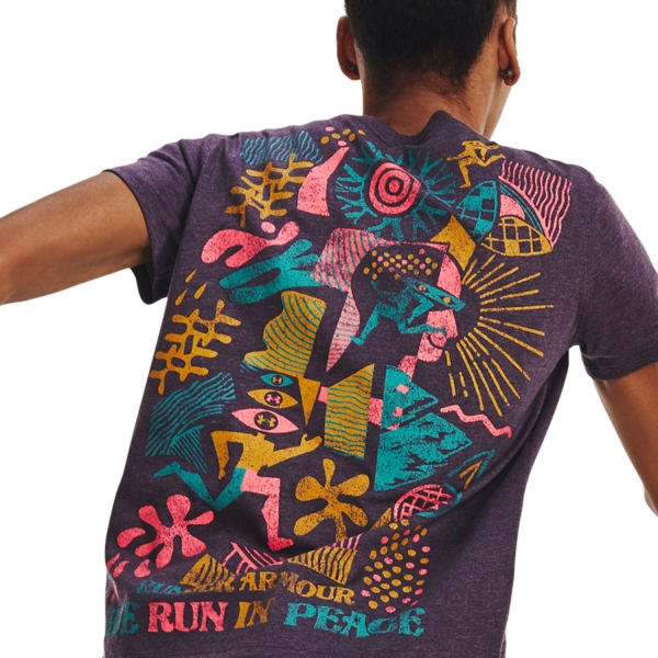 Under Armour Run In Peace Camiseta - Tux Purple/Pink Shock