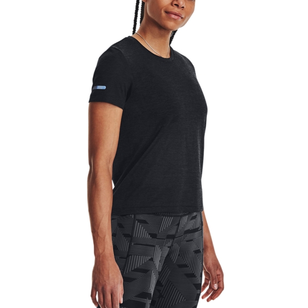 Women's Running T-Shirts Under Armour Seamless Stride TShirt  Black/Reflective 13756980001