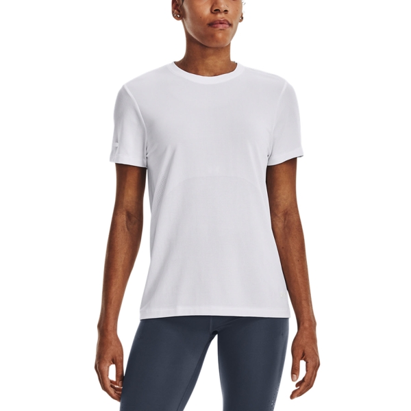 Women's Running T-Shirts Under Armour Seamless Stride TShirt  White/Reflective 13756980100
