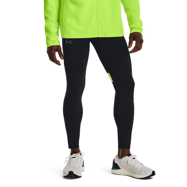 Men's Running Tights and Pants Under Armour Speedpocket Tights  Black/Lime Surge/Reflective 13733100004