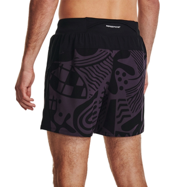 Under Armour We Run In Peace 5in Shorts - Black/Tux Purple/Reflective