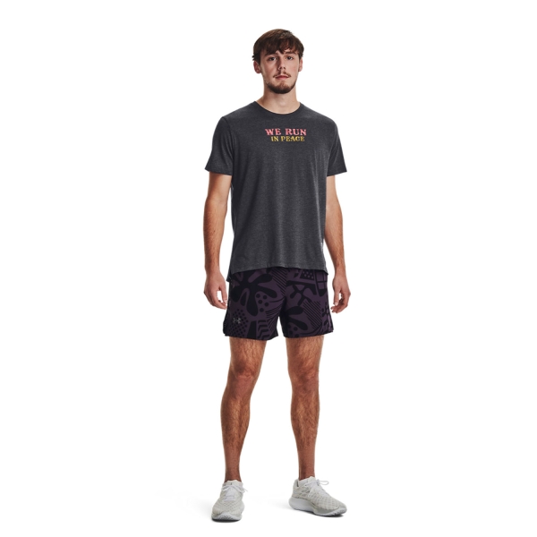Under Armour We Run In Peace 5in Shorts - Black/Tux Purple/Reflective