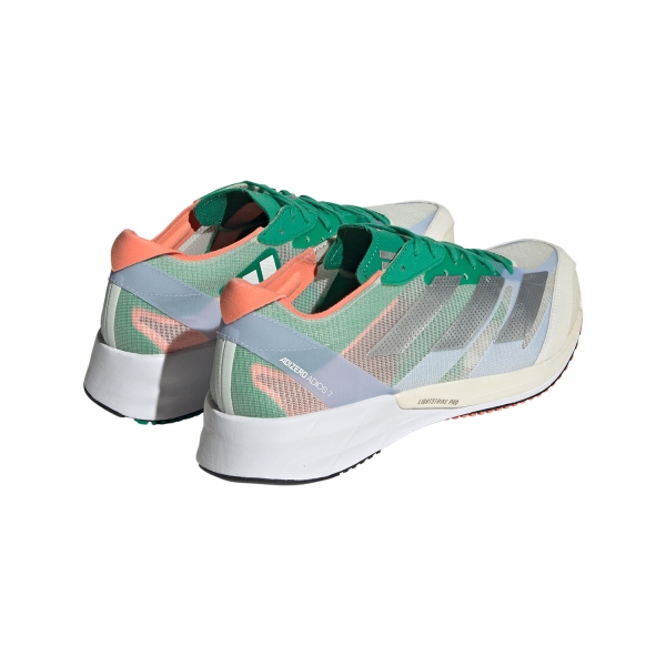 adidas adizero Adios 7 - White Tint/Silver Metallic/Cloud Green