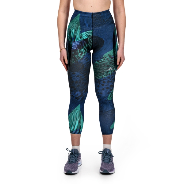 Women's Running Tights adidas adizero AOP Tights  Black/Lucid Blu HR9587