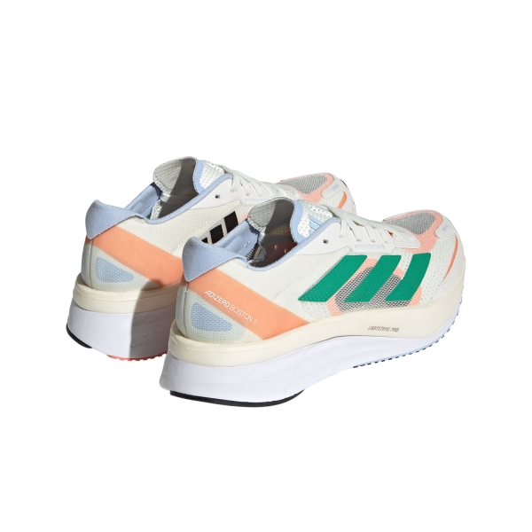 adidas Adizero Boston 11 - White Tint/Court Green/Coral Fusion