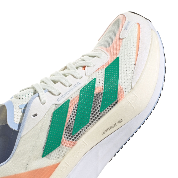 adidas Adizero Boston 11 - White Tint/Court Green/Coral Fusion