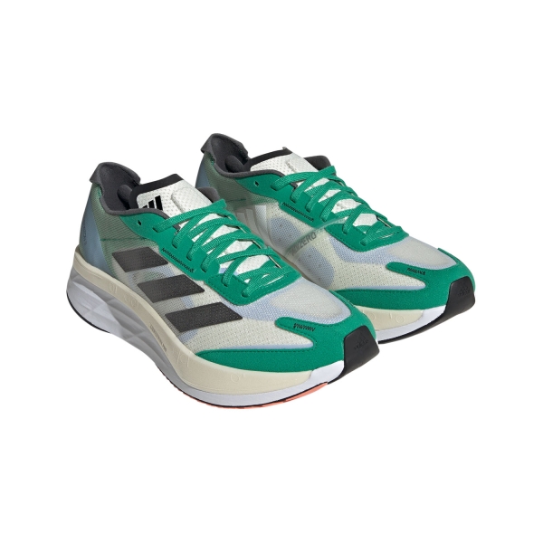 adidas adizero Boston 11 - White Tint/Core Black/Court Green
