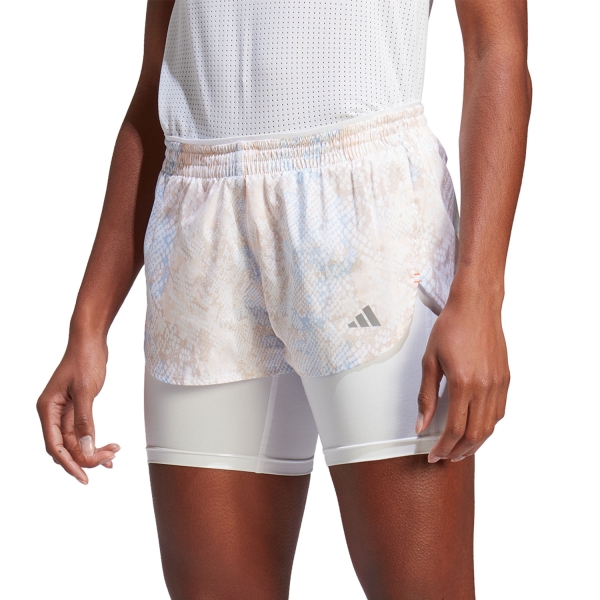Pantalones cortos Running Mujer adidas Fast 2 in 1 2in Shorts  White/Alumin HS8614