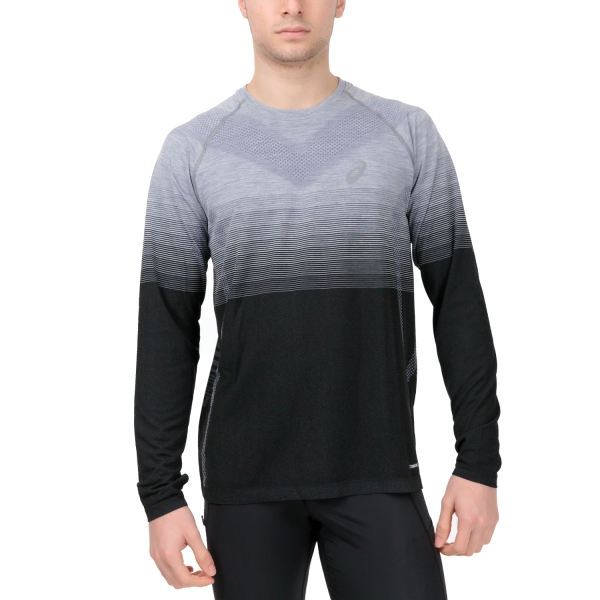 Men's Running Shirt Asics Seamless Shirt  Performance Black/Carrier Grey 2011C394002