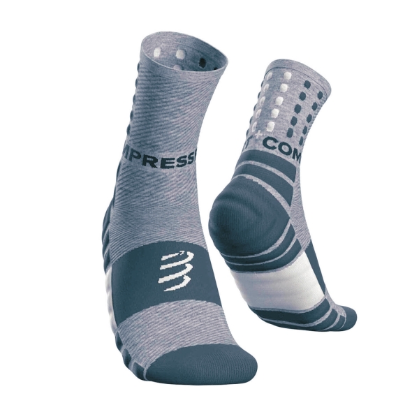 Running Socks Compressport Shock Absorb Socks  Grey Melange XU00006B101