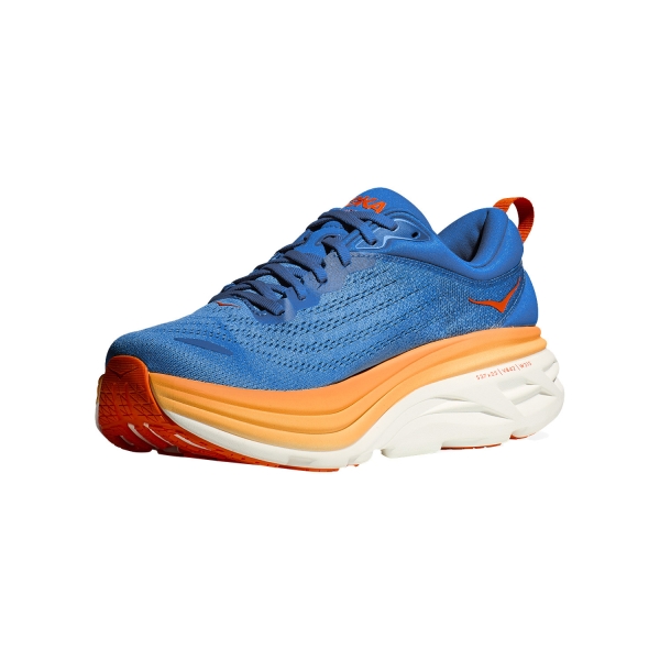 Hoka Bondi 8 Wide - Coastal Sky/Vibrant Orange