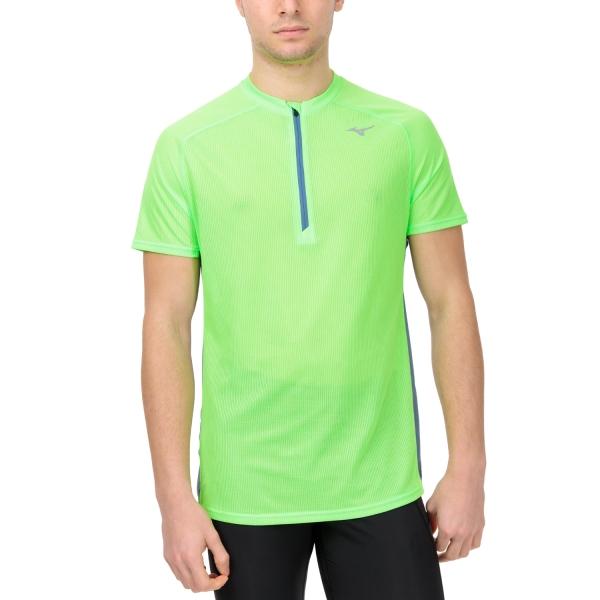 Magliette Manica Corta Trail Running Uomo Mizuno Mizuno Dryaeroflow Pro Maglietta  Light Green  Light Green 