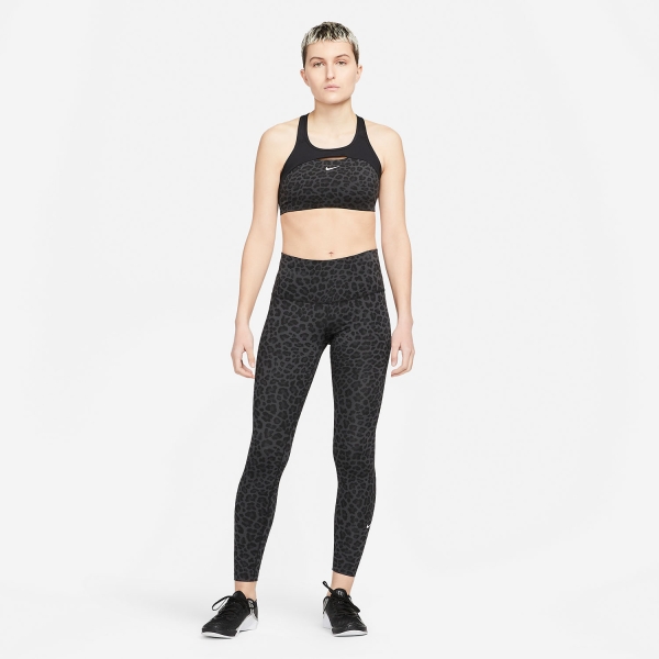 Nike One Leopard Tights - Dark Smoke Grey/White