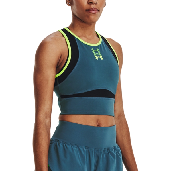 Women's Running Tank Under Armour Anywhere Top  Static Blue/Lime Surge 13768100414