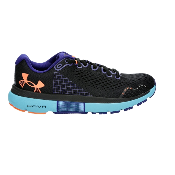 Men's Neutral Running Shoes Under Armour HOVR Infinite 4  Black/Blue Surf/Orange Blast 30248970005