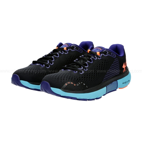 Under Armour HOVR Infinite 4 - Black/Blue Surf/Orange Blast