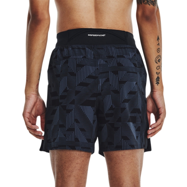 Under Armour Launch Elite Graphic 5in Shorts - Black/Downpour Gray