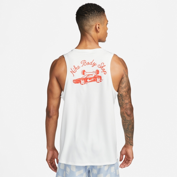 Nike Dri-FIT Miler Canotta - Summit White/Picante Red