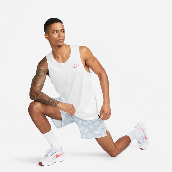Nike Dri-FIT Miler Canotta - Summit White/Picante Red
