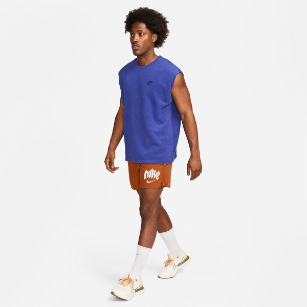 Nike Dri-FIT Run Division Challenger 5in Pantaloncini - Dark Russet/Vivid Orange/Reflective Silver