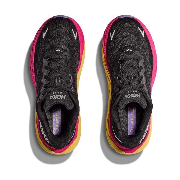 Hoka Arahi 6 - Black/Pink Yarrow