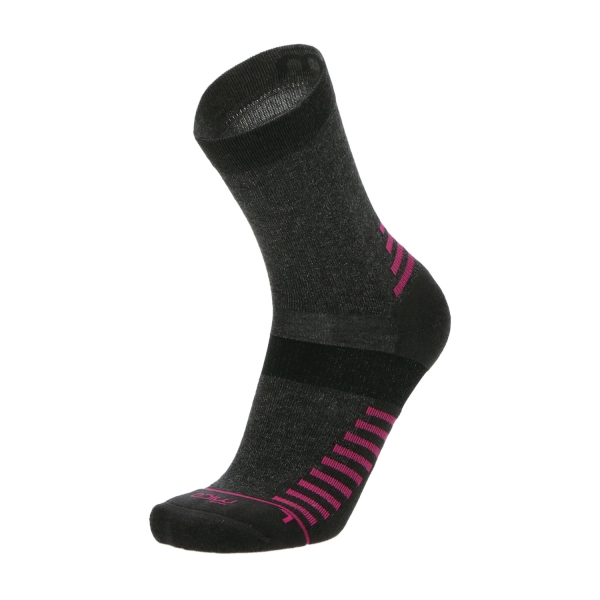 Running Socks Mico Natural Tencel Medium Weight Socks  Antracite Melange/Fucsia CA 1550 474