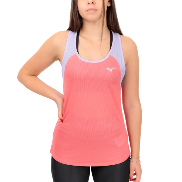 Canotta Running Donna Mizuno Dryaeroflow Canotta  Sunkissed Coral J2GAA20363