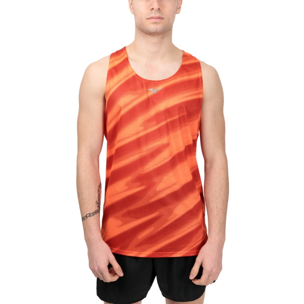 Men's Running Tank Mizuno Dryaeroflow Graphic Tank  Soleil J2GAA00952