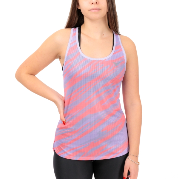 Women's Running Tank Mizuno Dryaeroflow Graphic Tank  Pastel Lilac J2GAA21469