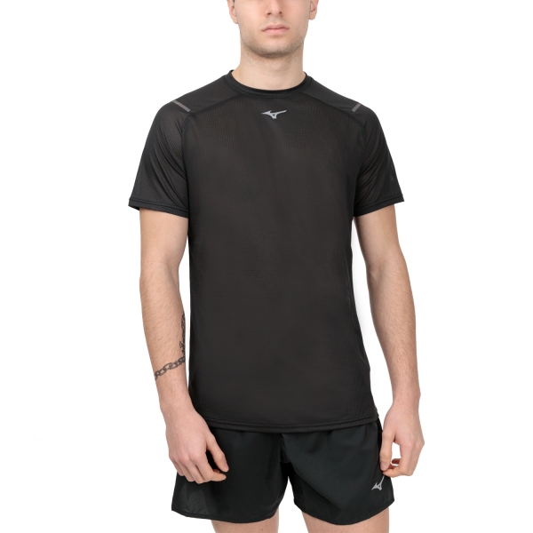 Men's Running T-Shirt Mizuno Dryaeroflow Pro TShirt  Black J2GAA00409