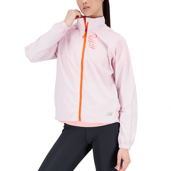 Women's Running Jacket New Balance Printed Impact Jacket  Stone Pink WJ21265SOI