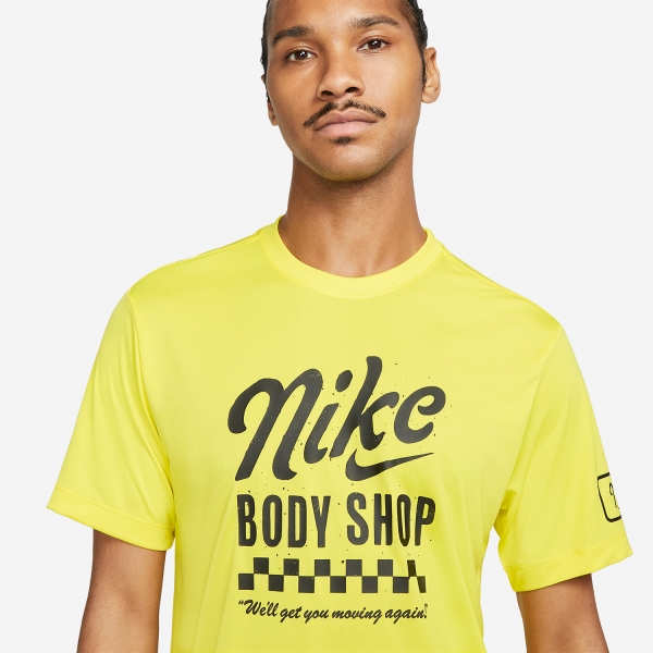 Nike Dri-FIT Body Shop Logo Maglietta - Yellow Strike